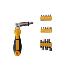 Отвертка с тресчотка + накрайници - 19 бр. / к-т