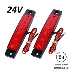Диоден габарит с 6 LED диода - 24V червен Диоден габарит с 6 LED диода - 24V червен